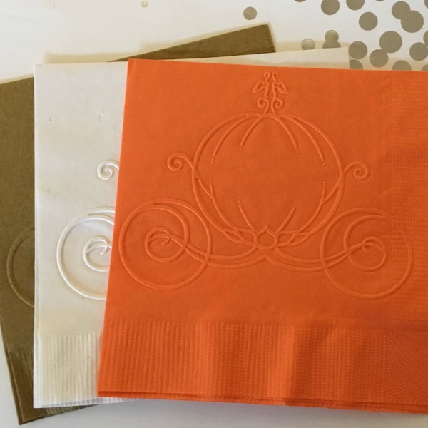 Cinderella Napkins ~ Princess ~ Carriage ~ Embossed Paper Napkin ~ Birthday Party ~ Shower ~ Beverage ~ Cake Napkins