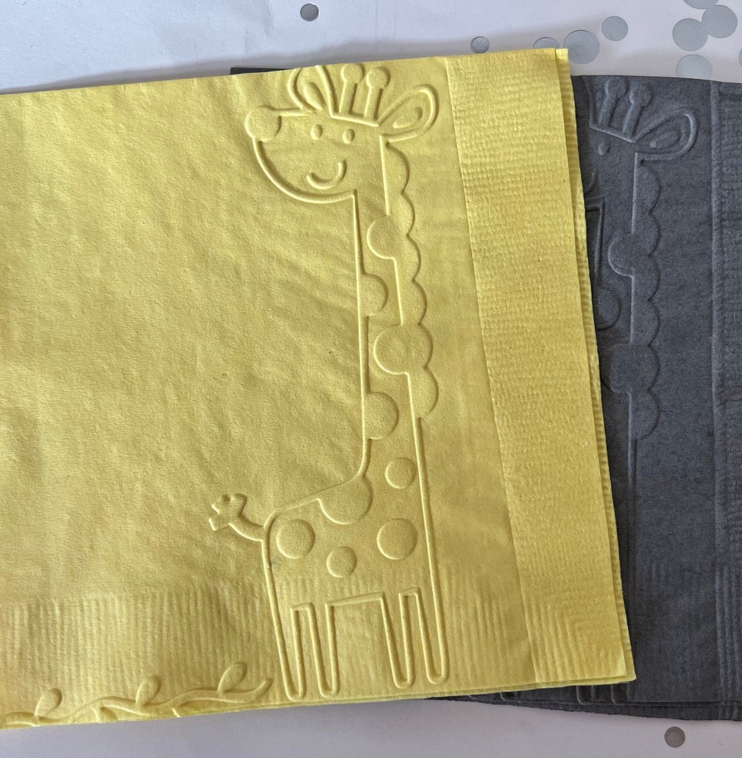 Giraffe Napkin Embossed Paper Napkin Birthday Baby Shower Zoo Giraffe