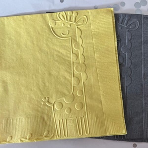 Giraffe Napkin ~ Embossed Napkin ~ Baby Shower ~ Zoo ~ Giraffe ~ Animal ~ Safari ~ Jungle ~ Beverage ~ Cocktail ~ Luncheon