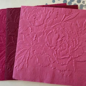 Peony Napkins ~ Embossed Napkin ~ Wedding Flowers ~ Garden Party ~ Floral ~ Peonies ~ Garden Club ~ Luncheon ~ Beverage ~ Cocktail