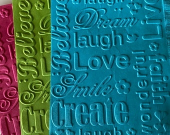 Tovaglioli Love Laugh Live ~ Tovaglioli goffrati ~ Compleanno ~ Sogno ~ Sorriso ~ Credi ~ Parole ~ Bevanda ~ Cocktail