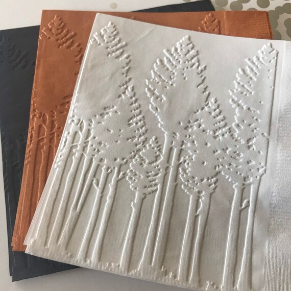 Tree Napkins Embossed Paper Napkin Nature Woods Forest Etsy
