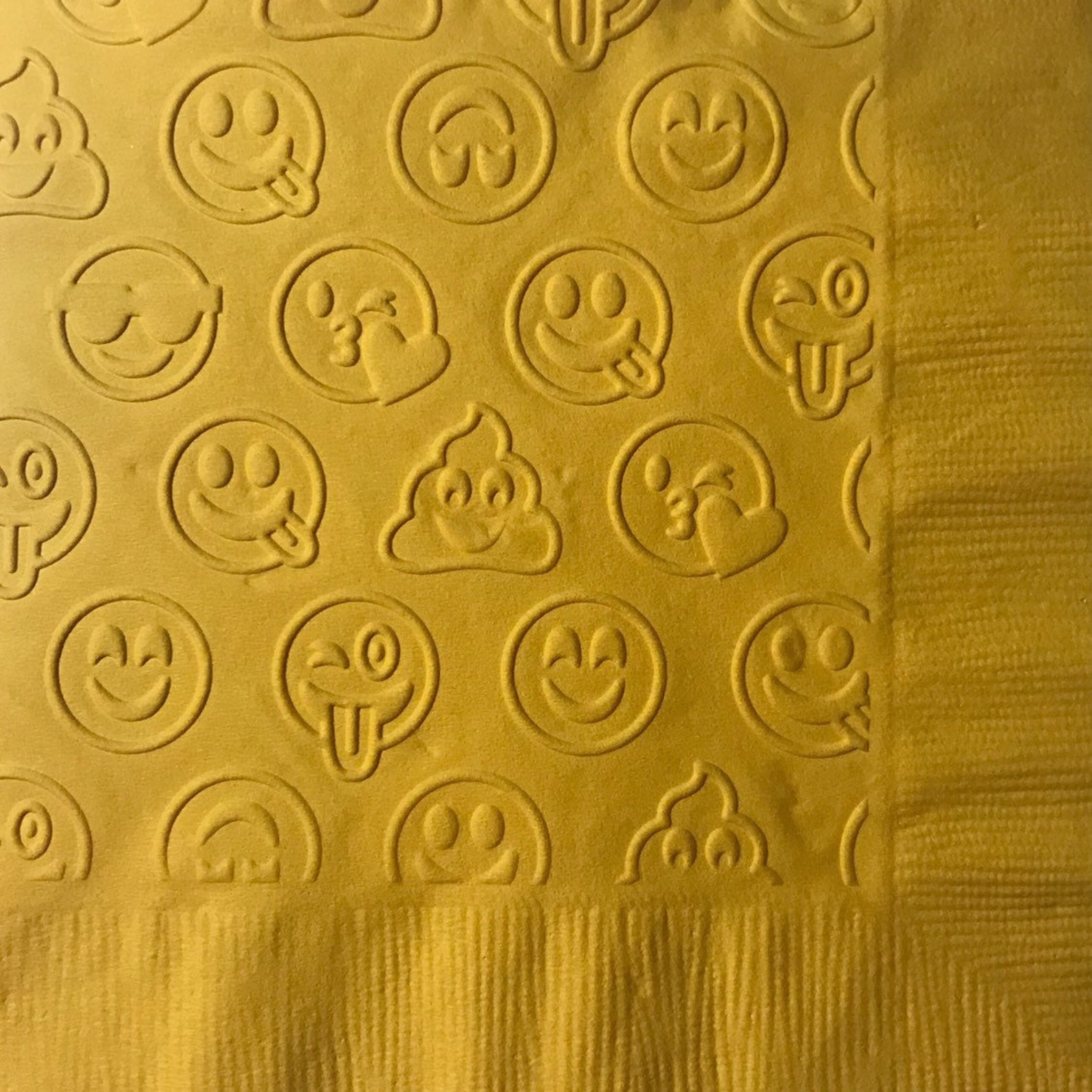 Emojis Napkin Embossed Paper Napkin Party Birthday Etsy