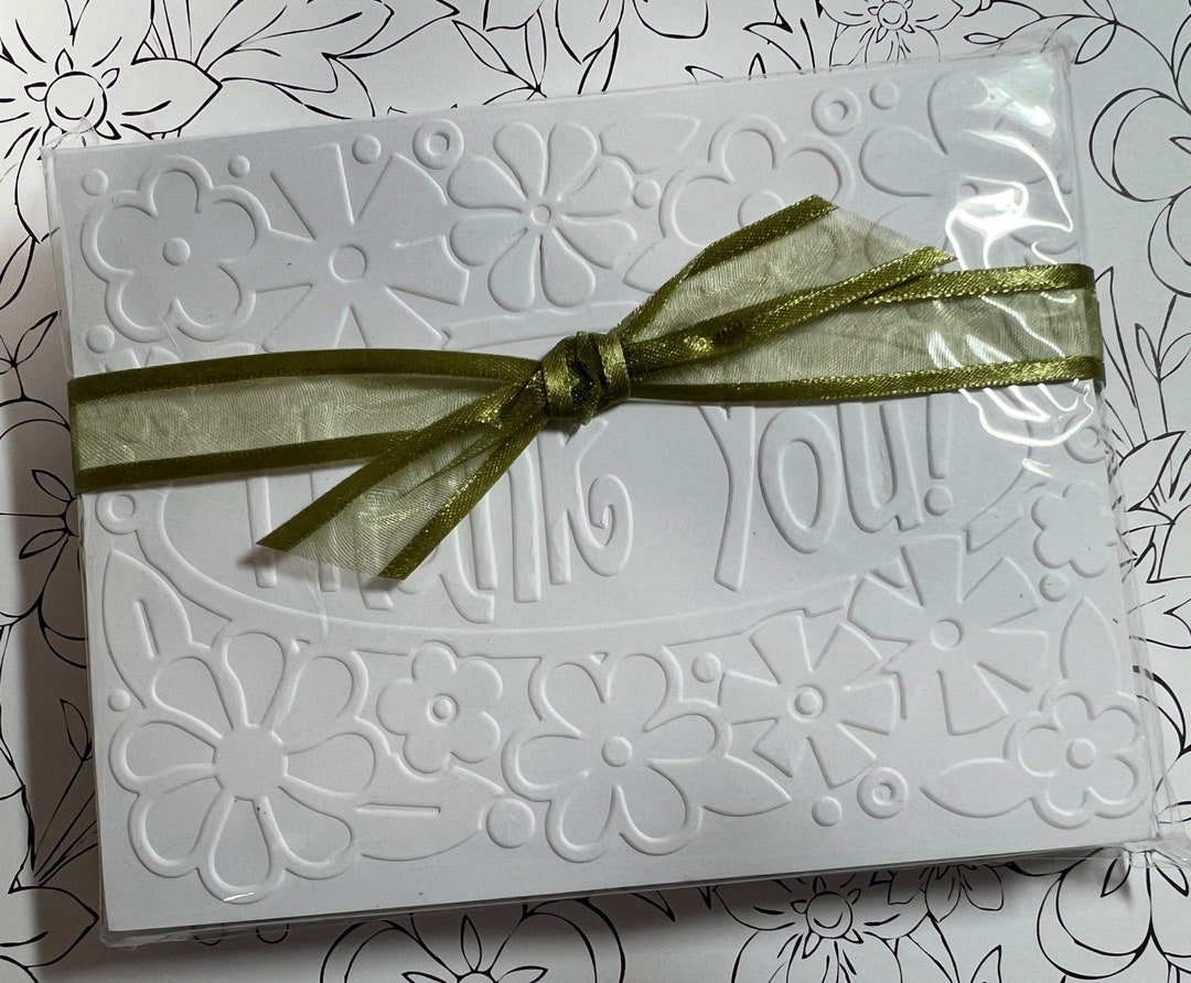 Embossed Thank You Notes Blank Thank You Cards Etsy