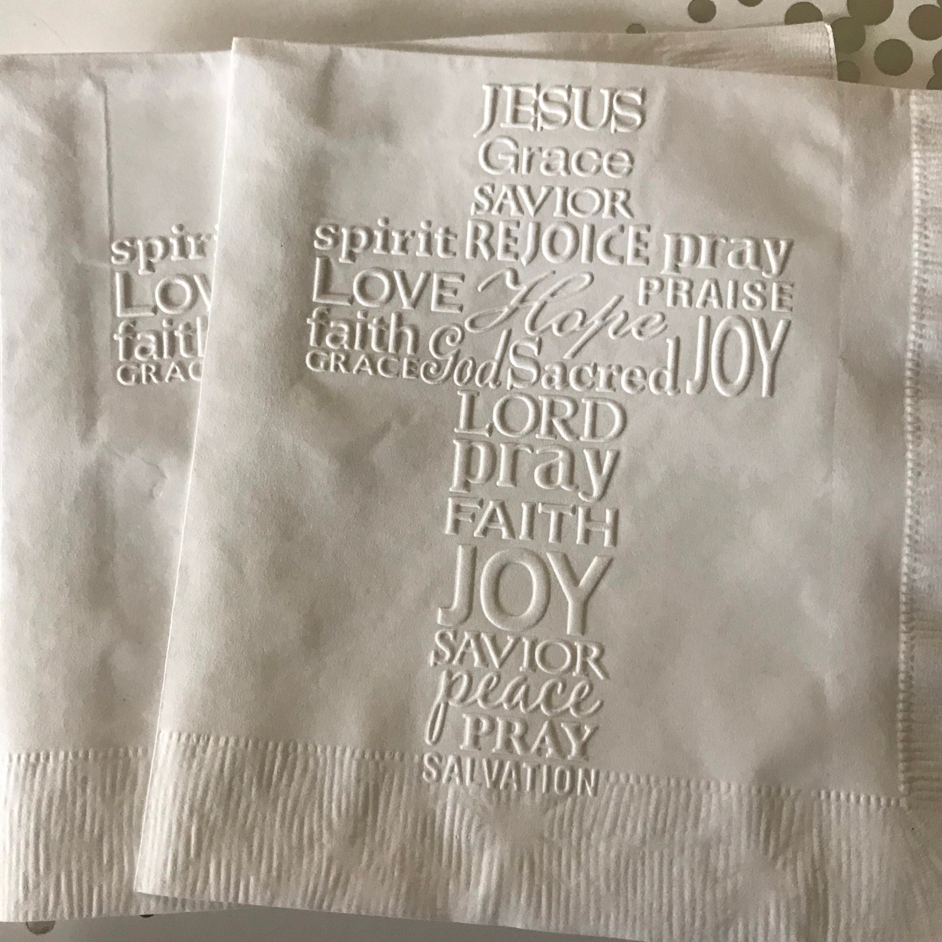 Cross Napkins Easter Napkins Wedding Napkins Baptism Etsy