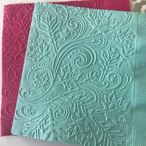 Fall Napkins ~ Embossed Napkin ~ Autumn Wedding ~ Leaves ~ Outdoors ~ Beverage ~ Cocktail