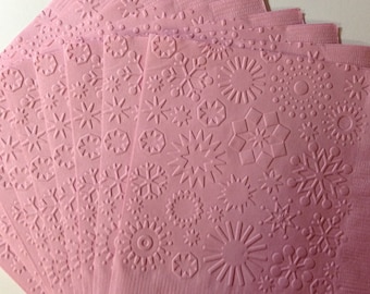 Snowflake Napkin ~ Embossed Napkin ~ Christmas ~ Winter Wedding ~ Frozen Theme ~ Snowflakes ~ Snow ~ Beverage ~ Cocktail