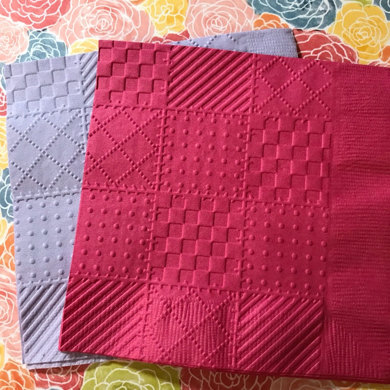 Quilt Napkins Embossed Paper Napkin Baby Baby Shower Etsy