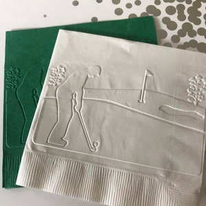 ゴルフナプキン ~ エンボス加工ナプキン ~ ゴルフ ~ 誕生日 ~ 独身パーティー ~ ティー ~ ゴルフボール ~ ゴルフ旅行 ~ ゴルファー ~ 飲み物 ~ 昼食会 ~ カクテル