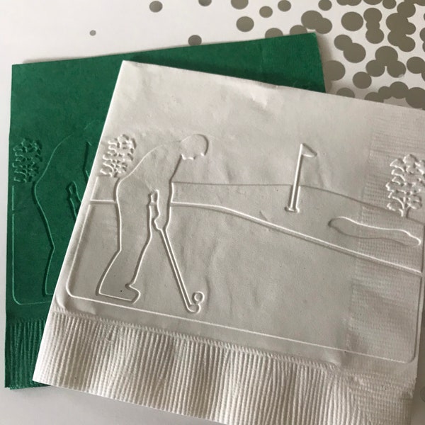 Golf Napkin ~ Embossed Paper Napkin ~ Golf ~ Birthday ~ Bachelor Party ~ Tee ~ Golf Ball ~ Golf Outing ~ Golfer ~ Beverage ~ Luncheon