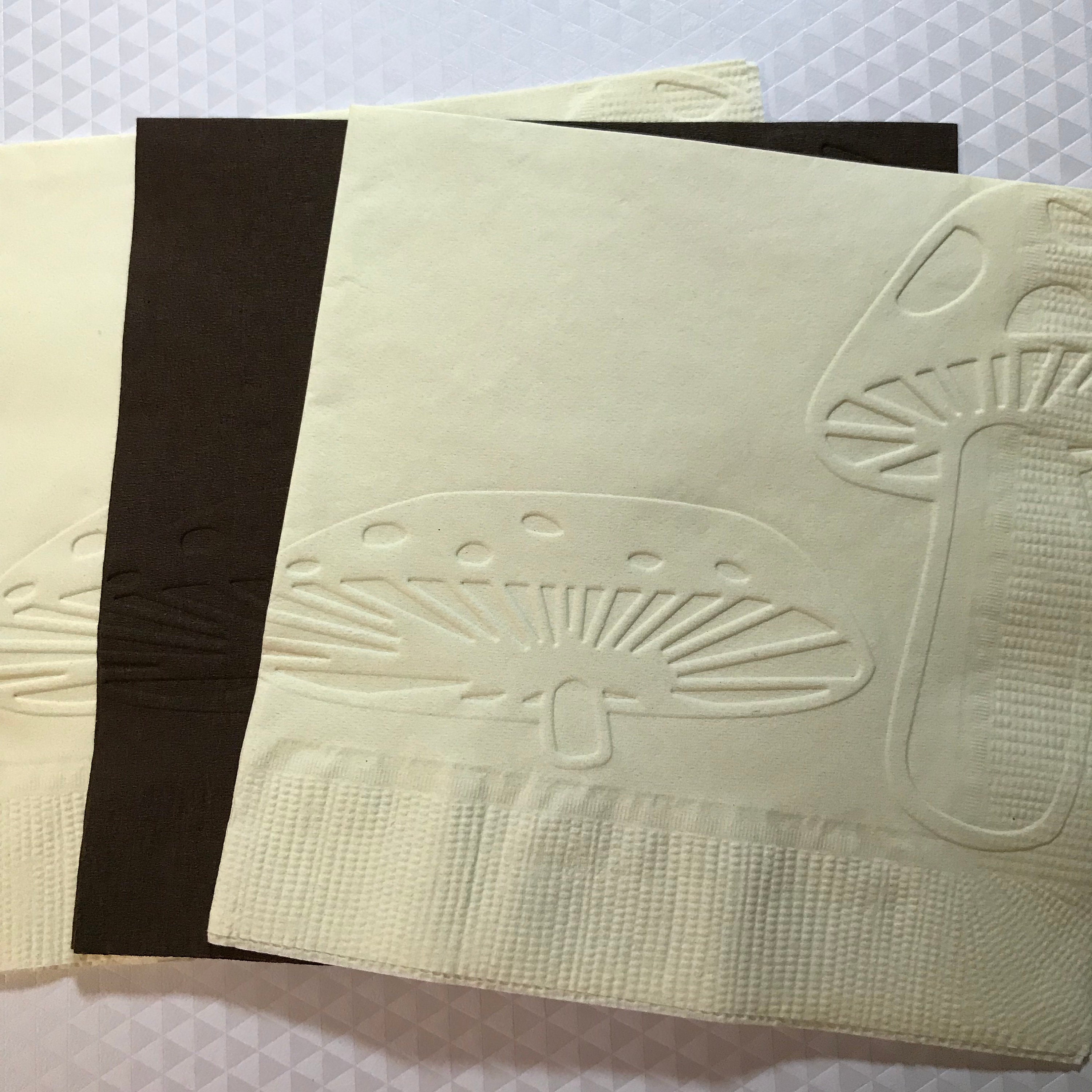 Mushroom Napkin Embossed Paper Napkin Mushroom Garden Etsy