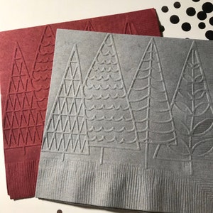 Christmas Napkin ~ Embossed Napkin ~ Christmas Tree ~ Christmas Wedding ~ Holiday Tree ~ Christmas ~ Beverage ~ Cocktail