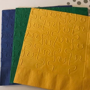 Puzzle Napkin ~ Embossed Napkin ~ Party ~ Game ~ Birthday ~ Open House ~ Retirement ~ Jigsaw Puzzle ~ Beverage ~ Cocktail