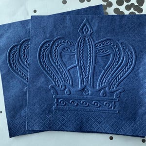 Crown Napkins ~ Embossed Napkins ~ Princess ~ King ~ Queen ~ Homecoming ~ Royalty ~ Tiara ~ Beverage ~ Cocktail