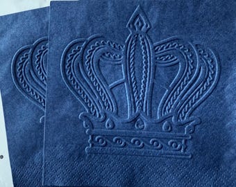 Crown Napkins ~ Embossed Napkins ~ Princess ~ King ~ Queen ~ Homecoming ~ Royalty ~ Tiara ~ Beverage ~ Cocktail