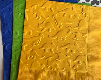 Dinosaur Napkins ~ Dinosaur Party Theme ~ T Rex ~ Jurassic Park Theme ~ Dinosaur Birthday ~ Beverage ~ Cocktail ~ Luncheon