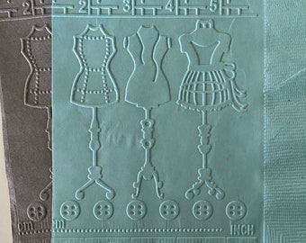 Seamstress Napkin ~ Embossed Paper Napkin ~ Party ~ Birthday ~ Seamstress ~ Sewing ~ Sew ~ Mannequin ~ Beverage ~ Cocktail ~ Napkin
