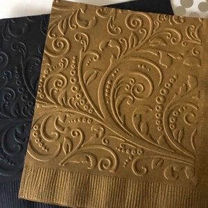Scroll Napkin ~ Embossed Napkin ~ Wedding ~ Bridal ~ Anniversary ~ Elegant Swirl ~ Beverage ~ Cocktail ~ Luncheon ~ Guest Towels