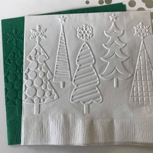 Tovagliolo di Natale ~ Tovagliolo goffrato ~ Albero di Natale ~ Nozze di Natale ~ Albero delle feste ~ Bevanda ~ Cocktail