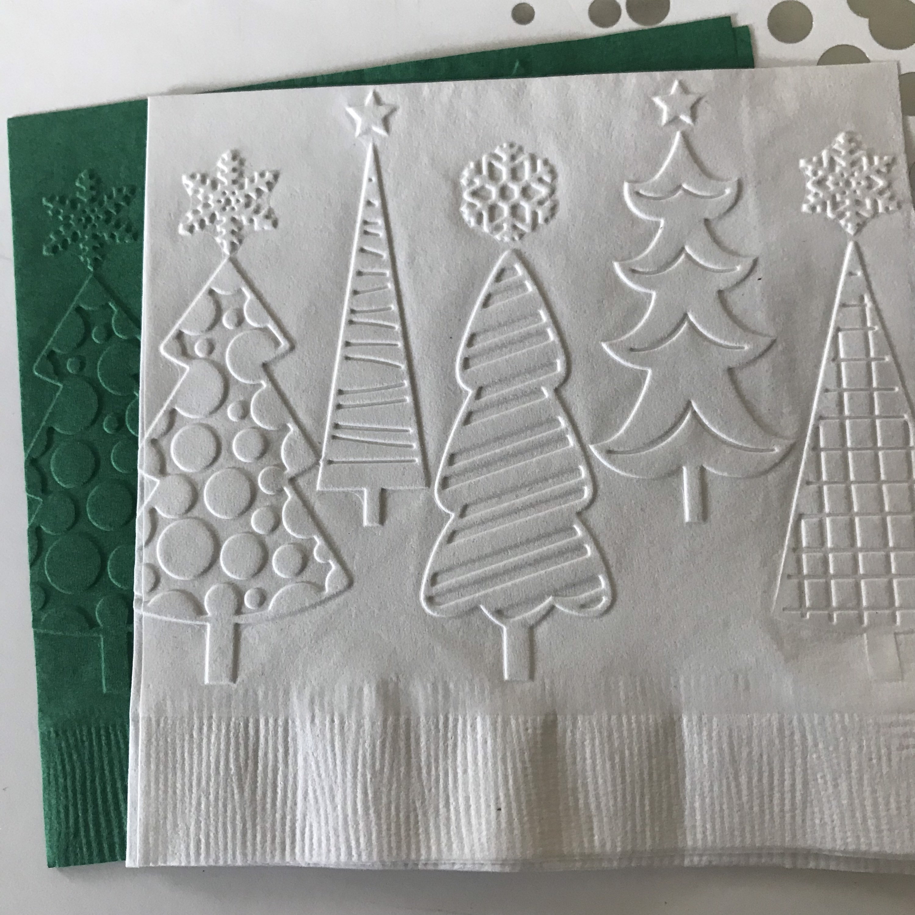 Christmas Napkin Embossed Paper Napkin Christmas Tree Etsy