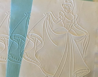 Cinderella Napkins ~ Princess ~ Embossed Paper Napkin ~ Birthday Party ~ Shower ~ Beverage ~ Cake Napkins