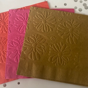Floral Napkin ~ Embossed Napkin ~ Wedding Flowers ~ Garden Party ~ Outdoors ~ Nature ~ Garden Club ~ Beverage ~ Cocktail