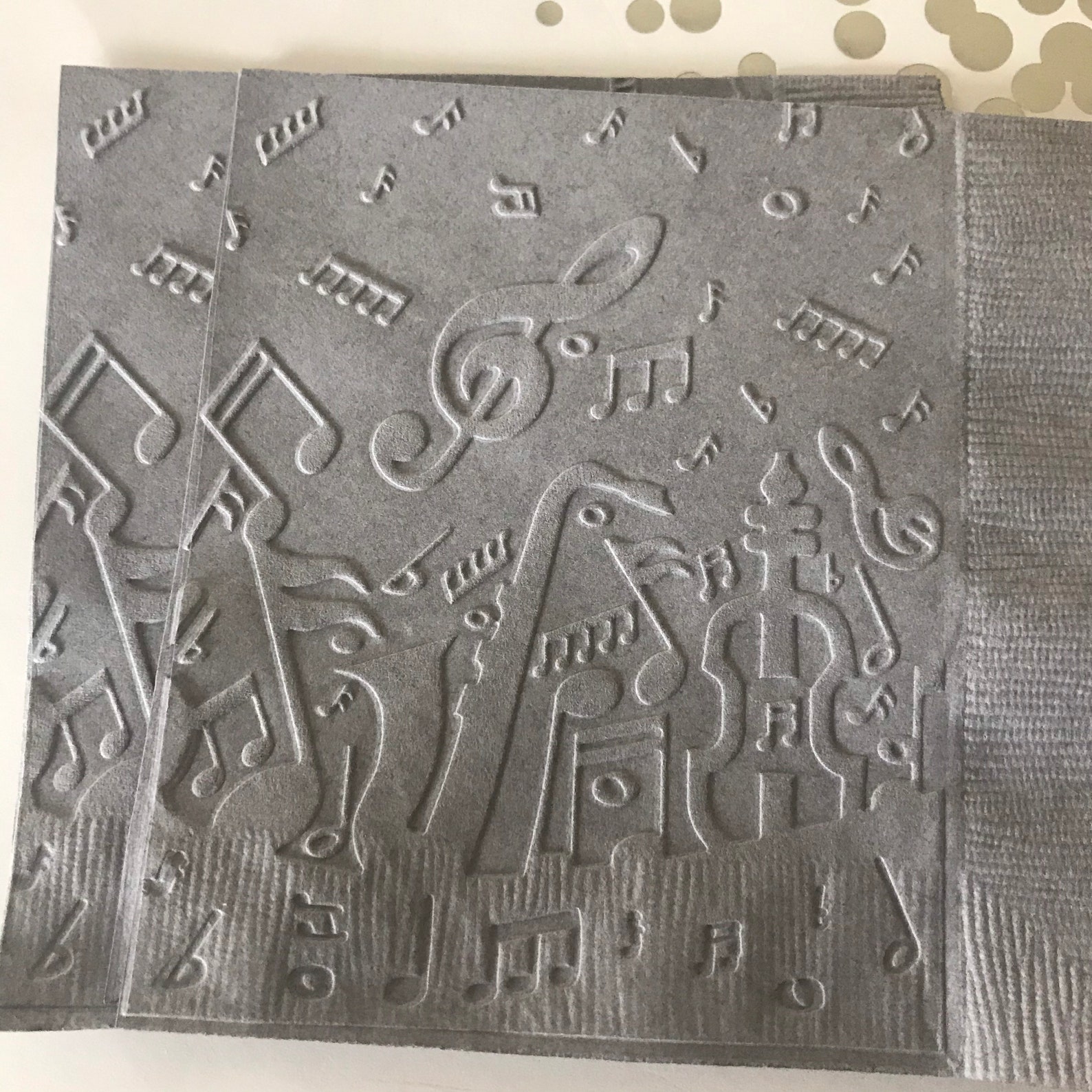 Musical Notes Napkins Embossed Paper Napkin Wedding Etsy