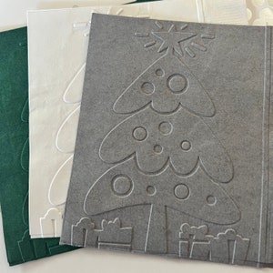 Christmas Tree Napkin ~ Embossed Napkin ~ Christmas Wedding ~ Holiday Tree ~ Beverage ~ Cocktail