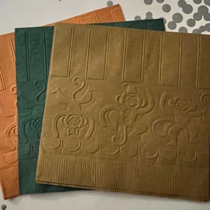 Monkey Napkin ~ Embossed Napkin ~ Circus Birthday ~ Circus Monkeys ~ Safari ~ Zoo ~ Jungle ~ Beverage ~ Cocktail