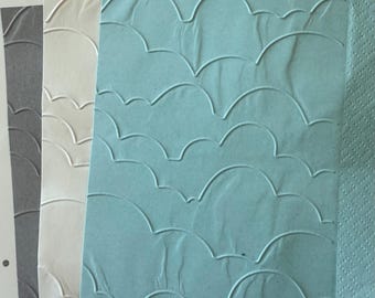 Cloud Napkins ~ Embossed Napkin ~ Baby ~ Baby Shower ~ Birthday ~ Nursery ~ Travel ~ Sky ~ Transportation ~ Cloud 9 ~ Beverage ~ Cocktail
