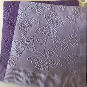 Butterfly Napkins ~ Wedding ~ Birthday ~ Butterflies ~ Garden Party ~ Embossed Napkins ~ Luncheon ~ Beverage ~ Cocktail