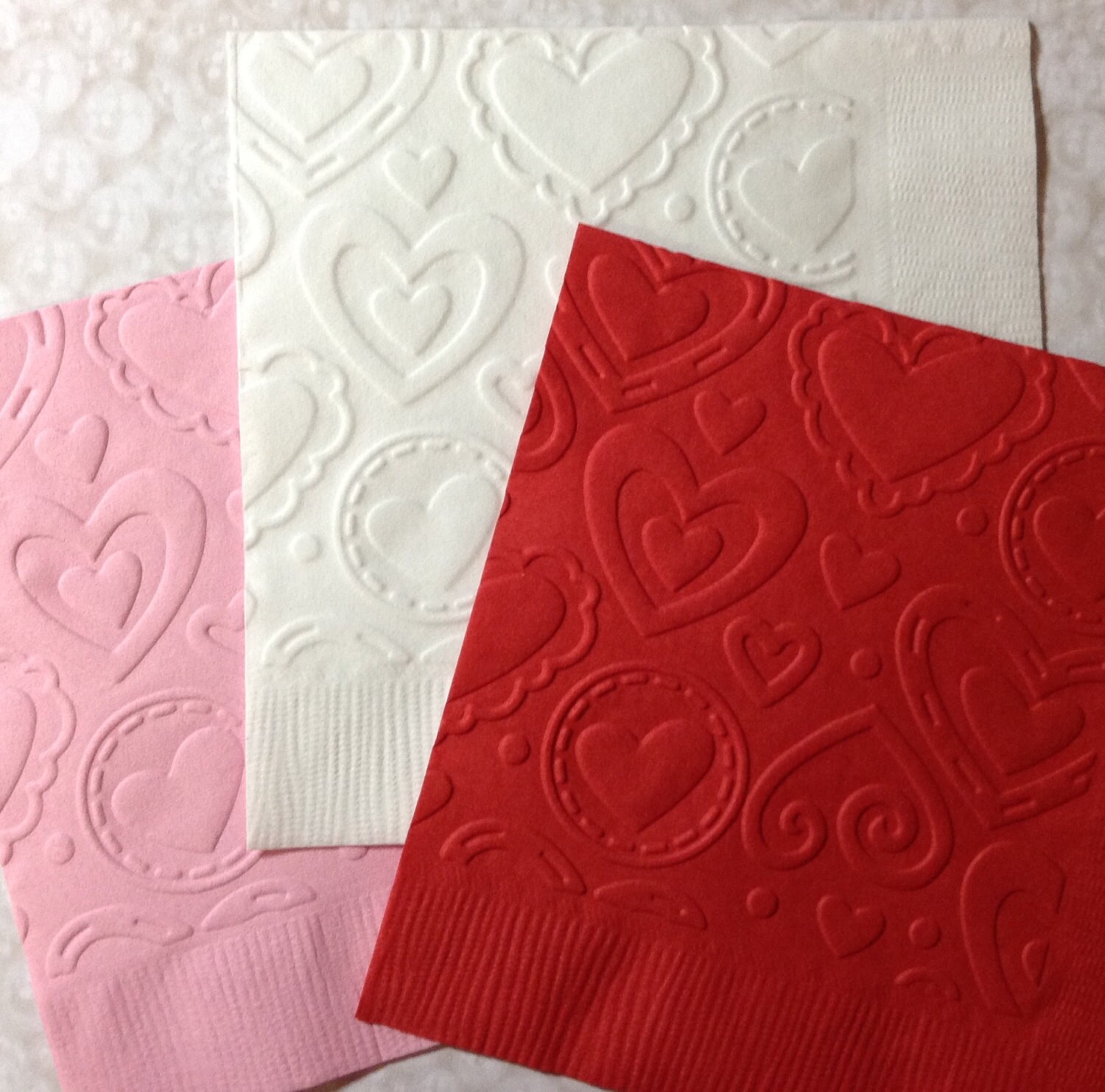 Heart Napkins Valentine Napkins Valentine Decorations Etsy