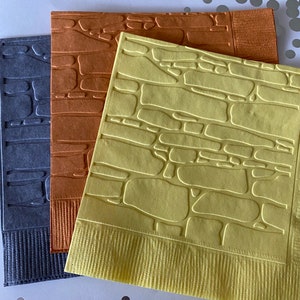 Cobblestone Napkins ~ Embossed Napkin ~ Flagstone ~ Sidewalk ~ Open House ~ Retirement ~ Beverage ~ Cocktail