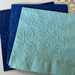 Sailboat Napkin ~ Embossed Napkin ~ Nautical Wedding ~ Navy ~ Boating ~ Sailing ~ Sail Away Beverage ~ Cocktail
