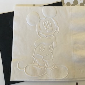 Mickey Mouse Napkins ~ Embossed Paper Napkin ~ Birthday Party ~ Shower ~ Beverage ~ Cake Napkins