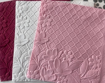 Floral Napkin ~ Embossed Napkin ~ Wedding Flowers ~ Garden Party ~ Flowers ~ Garden Club ~ Beverage ~ Cocktail