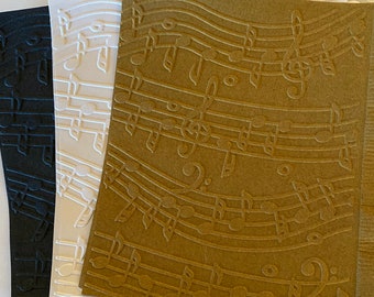 Musical Notes Napkins ~ Embossed Napkin ~ Wedding Music ~ Musical Notes ~ Recital ~ Band ~ Choir ~ Choral ~ Chorus ~ Beverage ~ Cocktail