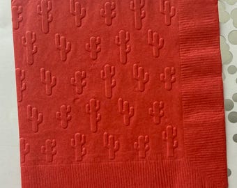 Cactus Napkin ~ Embossed Napkin ~ Wedding ~ Anniversary ~ Fiesta ~ Birthday ~ Shower ~ Southwest ~ Garden Party ~ Beverage ~ Cocktail