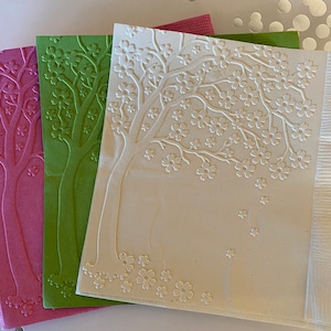 Tree Napkins ~ Embossed Paper Napkin ~ Nature ~ Woods ~ Forest  ~ Birthday ~ Tree ~ Outdoors ~ Beverage ~ Cocktail