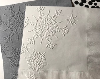 Servilleta de copo de nieve ~ Servilleta con relieve ~ Navidad ~ Boda de invierno ~ Fiesta temática de Frozen ~ Nieve ~ Bebida ~ Cóctel