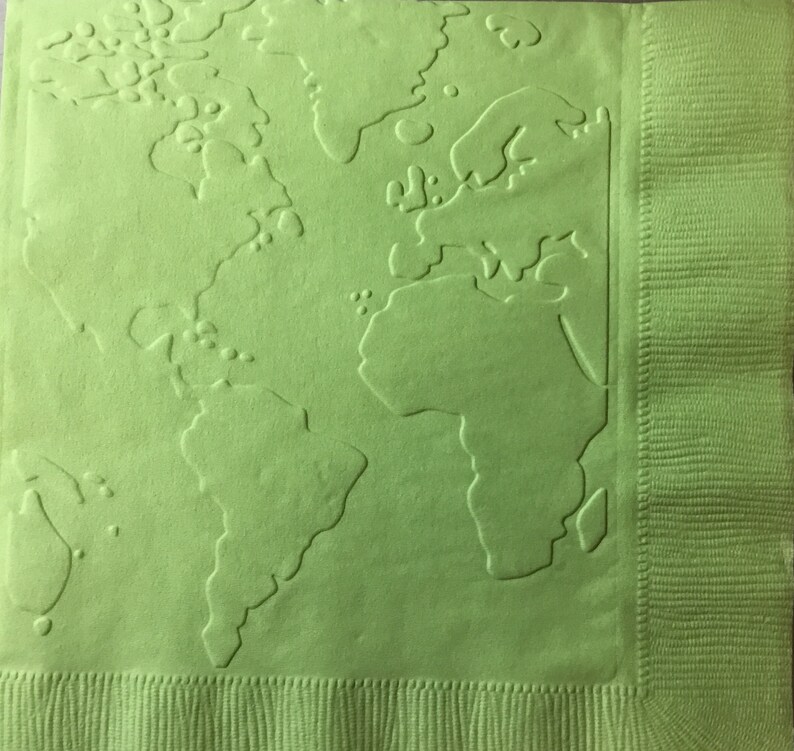 World Napkin Embossed Paper Napkin Party Birthday Open Etsy