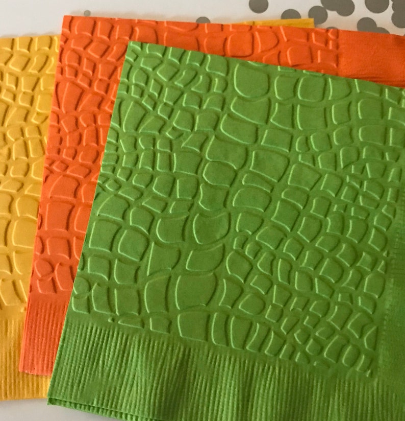 Reptile Napkins Reptile Decorations Reptile Birthday Lizard Boy Birthday Embossed Paper Napkins Nature Snakeskin image 2