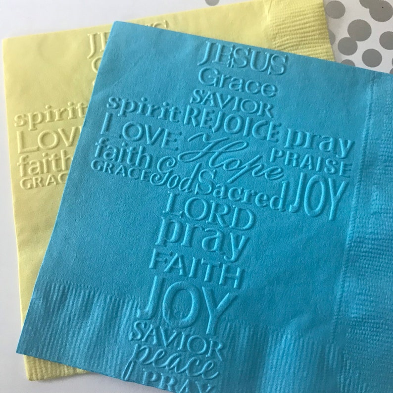 Cross Napkins Easter Napkins Wedding Napkins Baptism Etsy