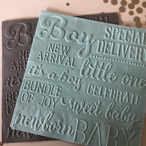 Oh Boy Baby Shower Footprints Light Blue Cocktail Napkins Baby Etsy