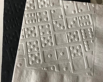 Domino Napkin ~ Embossed Napkin ~ Tiles ~ Birthday ~ Dominoes ~ Retirement ~ Game Night ~ Beverage ~ Cocktail