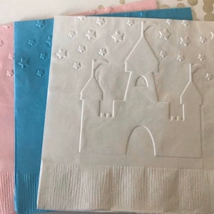 Castle Napkins ~ Embossed Paper Napkin ~ Birthday ~ Princess ~ Castle ~ Cinderella ~ Beverage ~ Cocktail ~ Princess Napkins ~ Luncheon