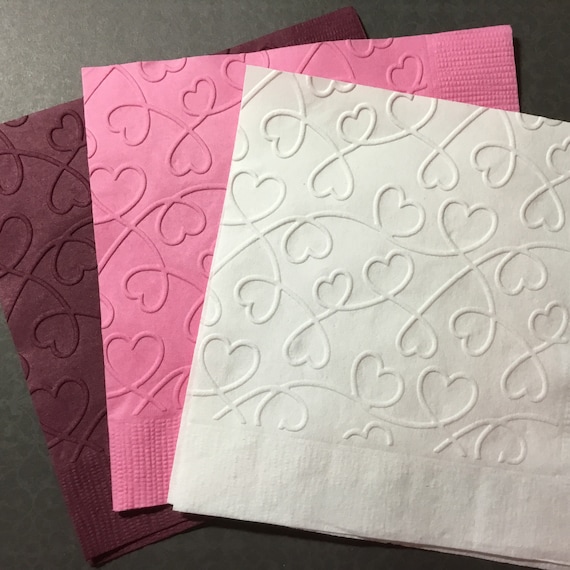 Heart Napkins Valentine Napkins Valentine Decorations Etsy