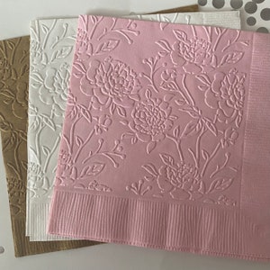 Rose Napkin ~ Embossed Paper Napkin ~ Wedding ~ Anniversary ~ Birthday ~ Shower ~ Flower ~ Beverage ~ Luncheon