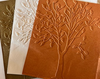 Tree Napkins ~ Embossed Paper Napkin ~ Wedding ~ Anniversary ~ Shower ~ Birthday ~ Nature ~ Forest ~ Outdoors ~ Woods ~ Beverage ~ Cocktail