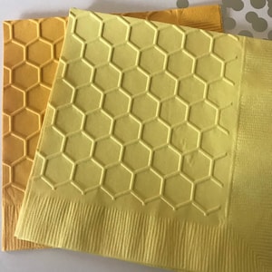 Honeycomb Napkins ~ Embossed Paper Napkin ~ Winnie the Pooh Theme ~ Birthday ~ Bumblebee ~ Bees ~ Honeycomb ~ Beverage ~ Luncheon